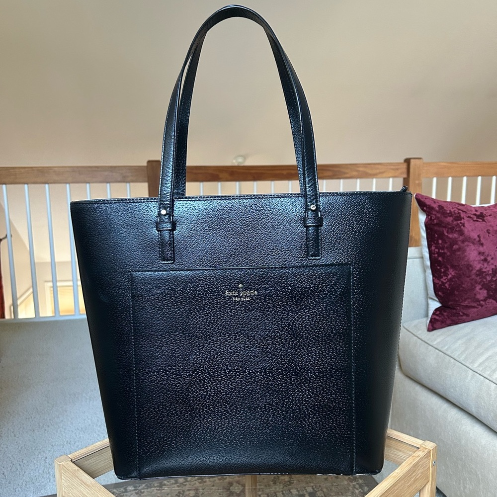 SOLD Kate Spade Black Leather Tote Bag